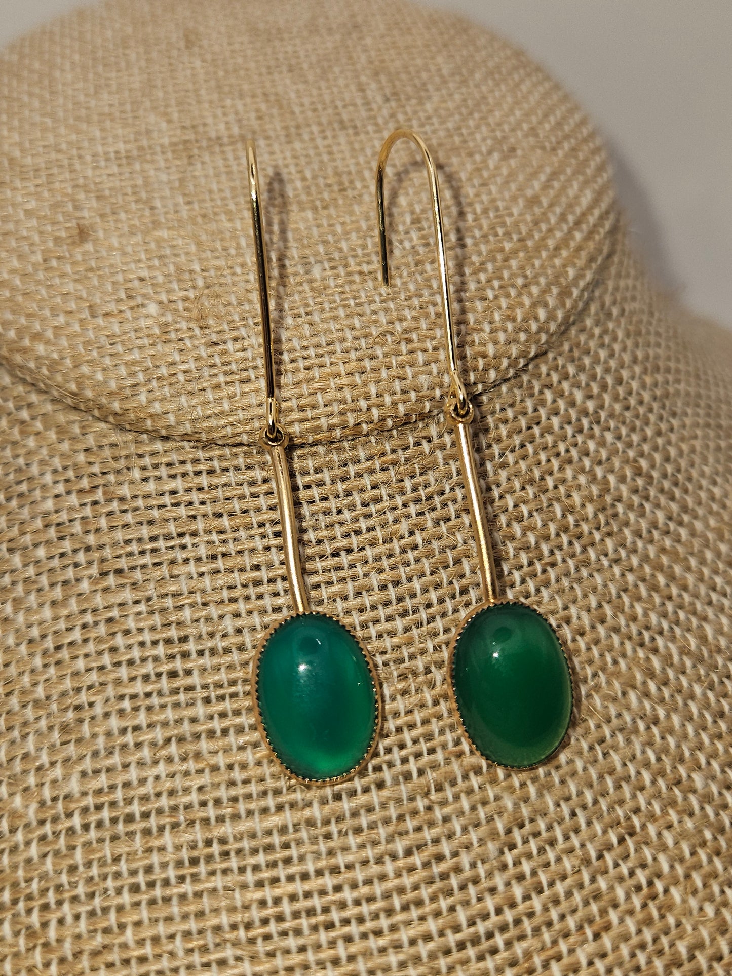 Green Chalcedony 14k Gold Filled Dangle Earrings