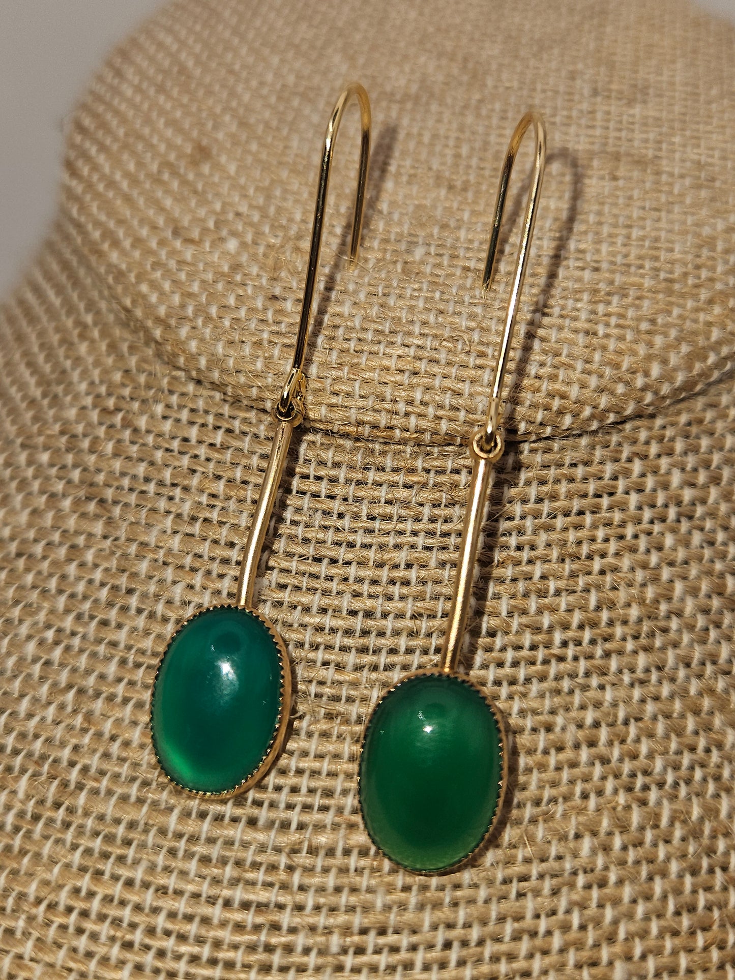 Green Chalcedony 14k Gold Filled Dangle Earrings