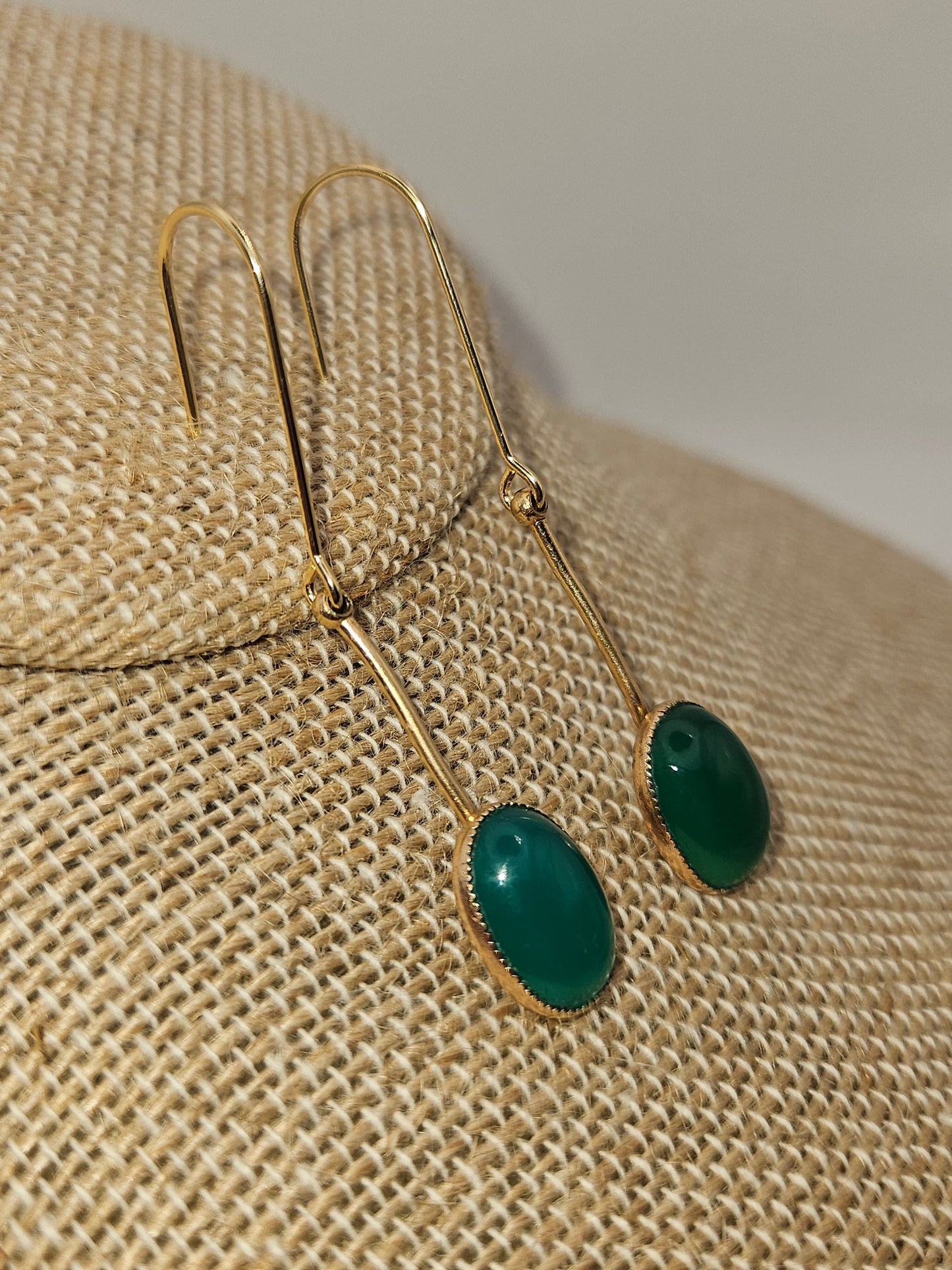 Green Chalcedony 14k Gold Filled Dangle Earrings