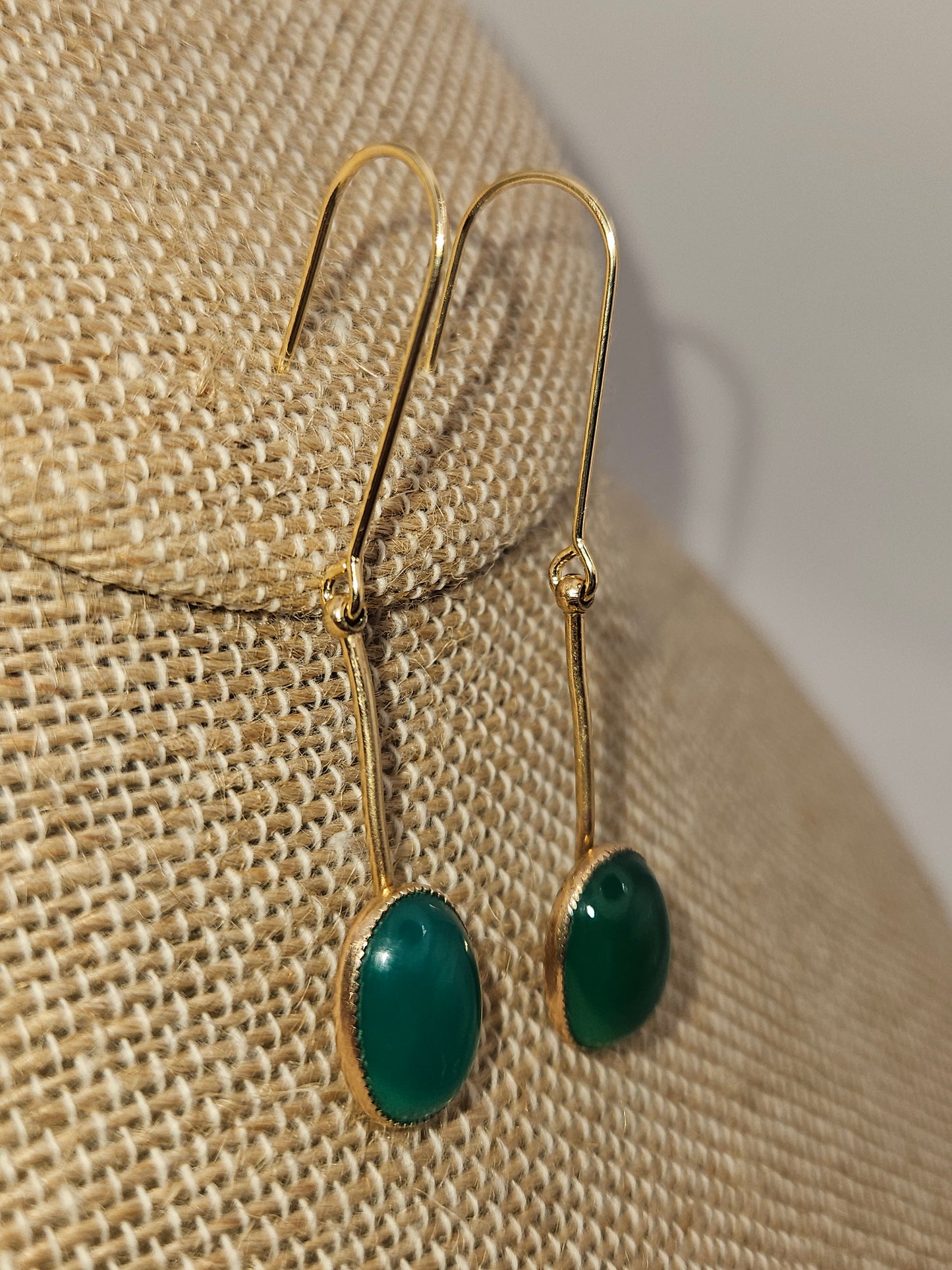 Green Chalcedony 14k Gold Filled Dangle Earrings