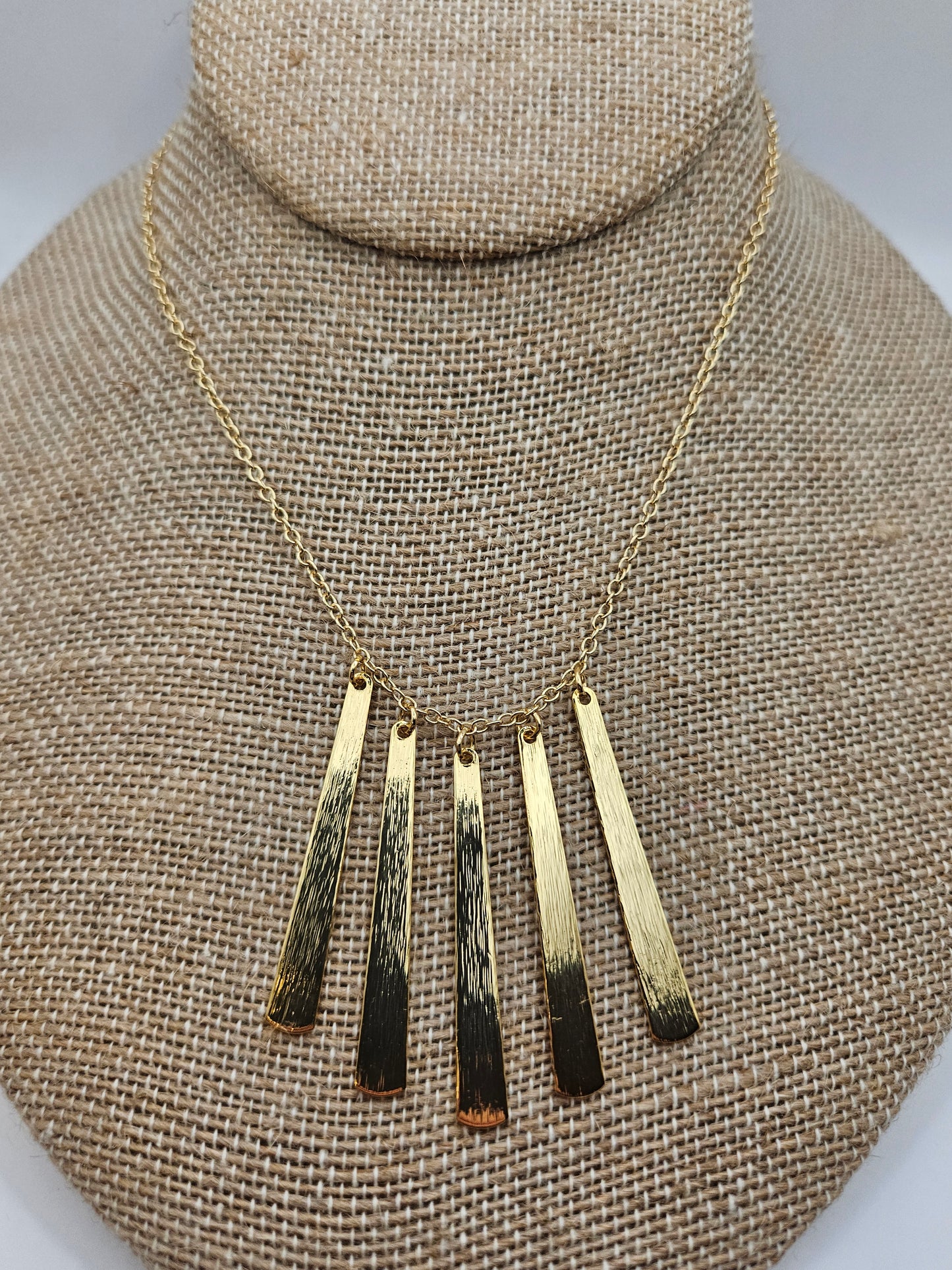 14k GF Long Flat Drops Cable Chain Necklace