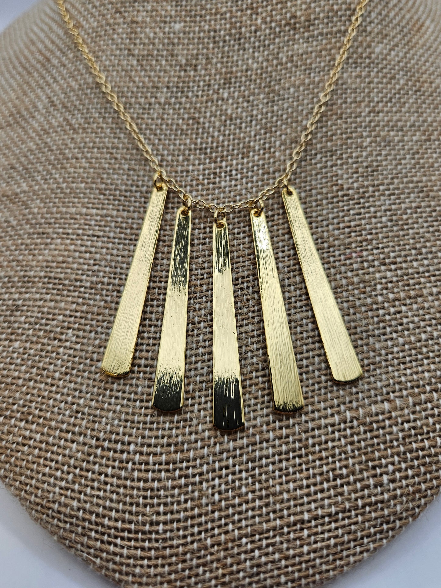14k GF Long Flat Drops Cable Chain Necklace