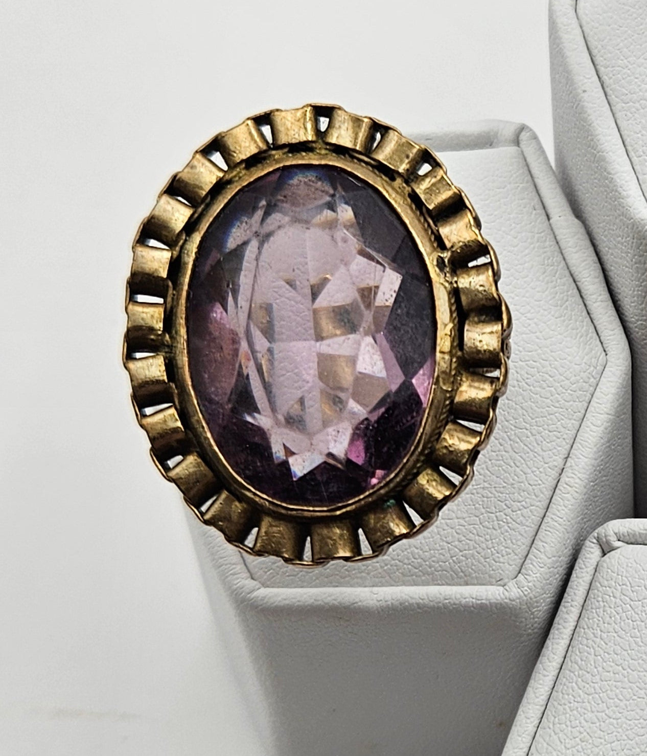 Antique Victorian Amethyst 12k Gold Filled Adjustable Ring