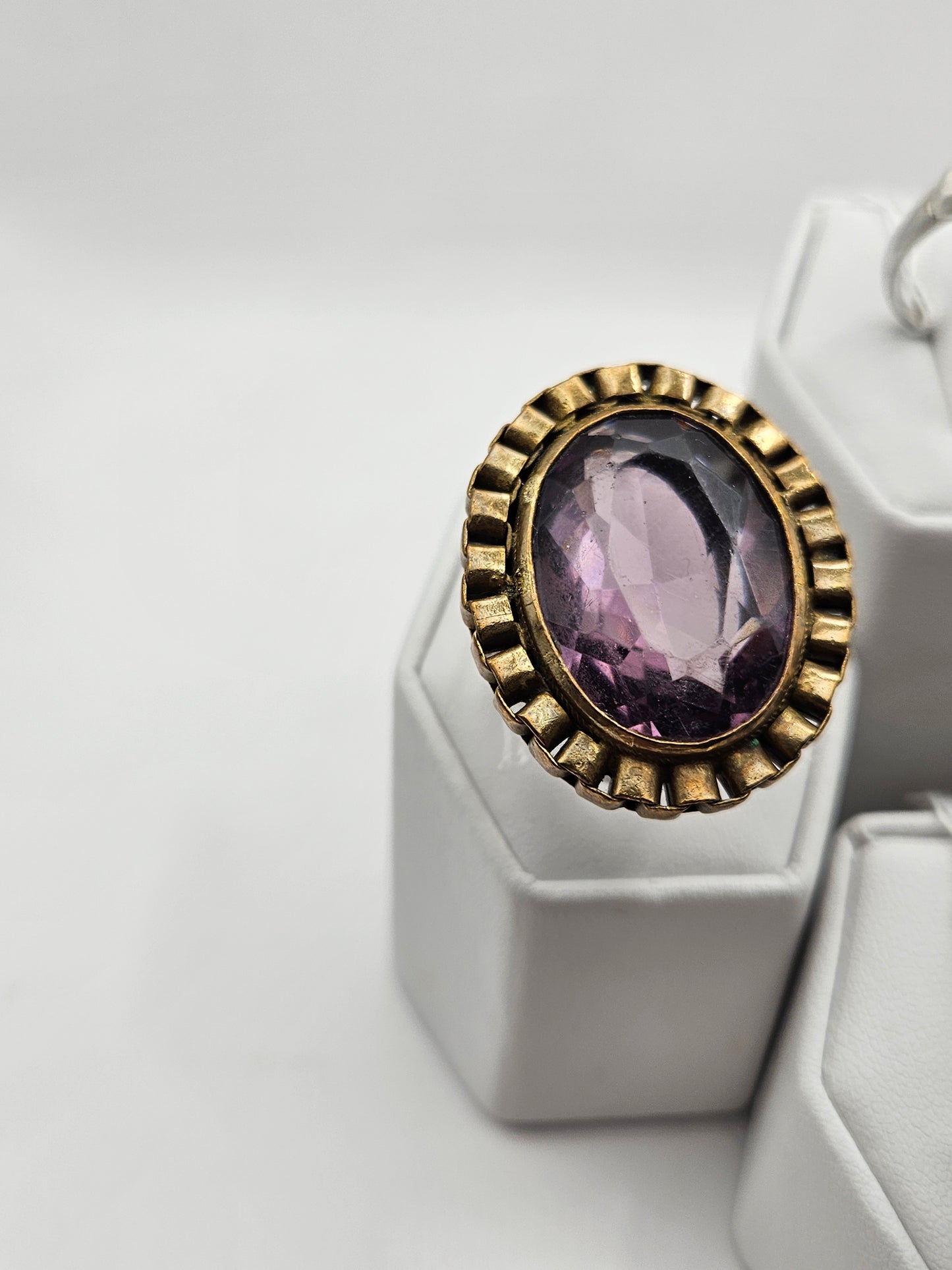 Antique Victorian Amethyst 12k Gold Filled Adjustable Ring