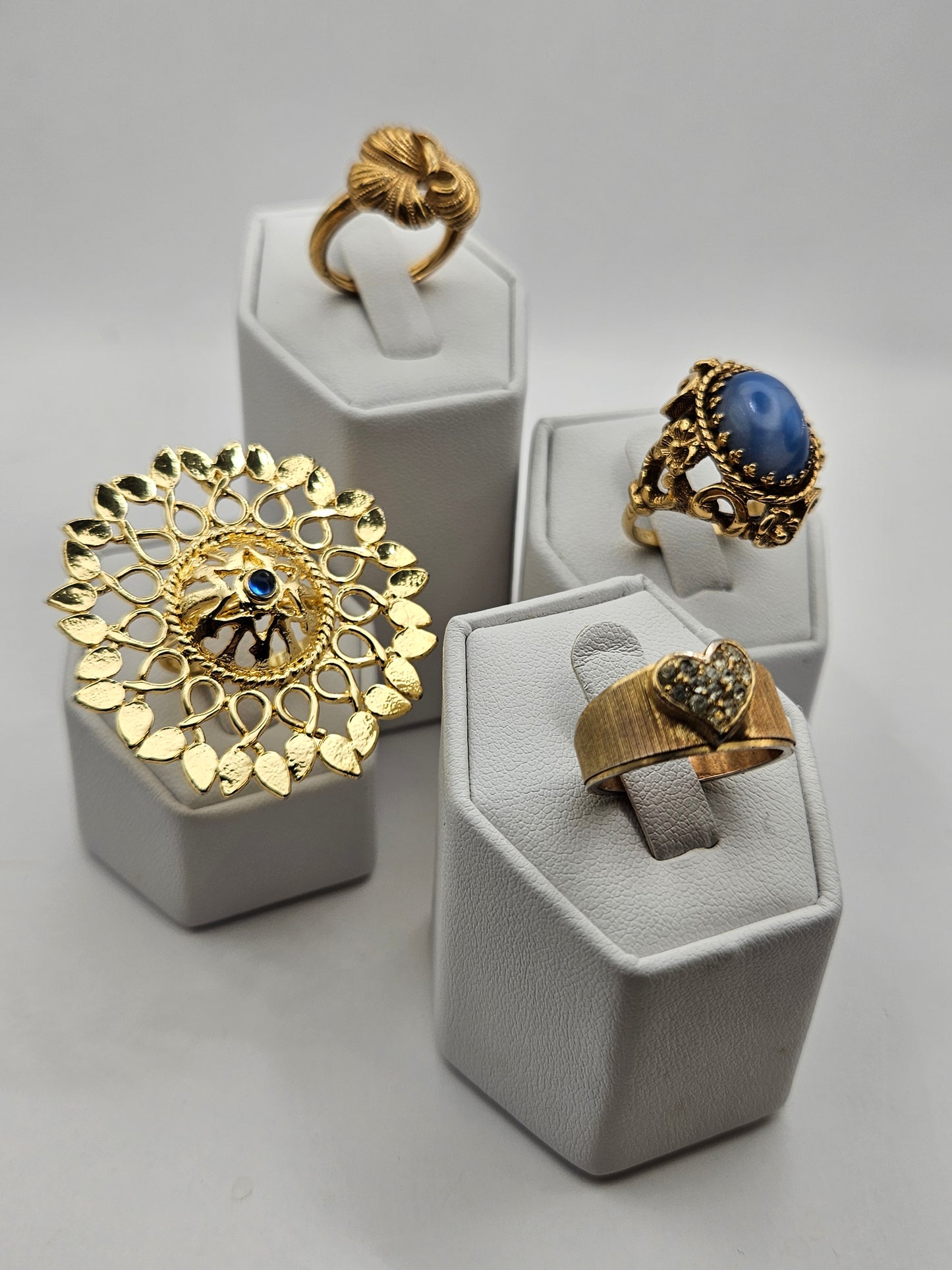 Vintage 1930's 12k GF Blue Sapphire Statement Adjustable Ring