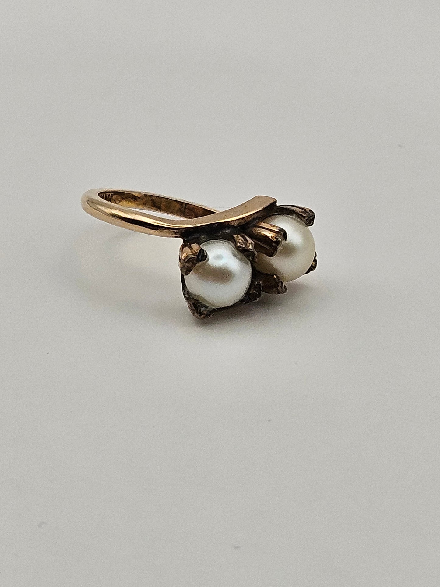 Vintage 1940's Cultured Pearl 12k Gold Filled Ring