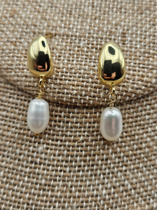 14k Gold Filled Freshwater Pearl Drop Earrings
