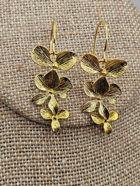 14k Gold Filled Orchid Drop Earrings