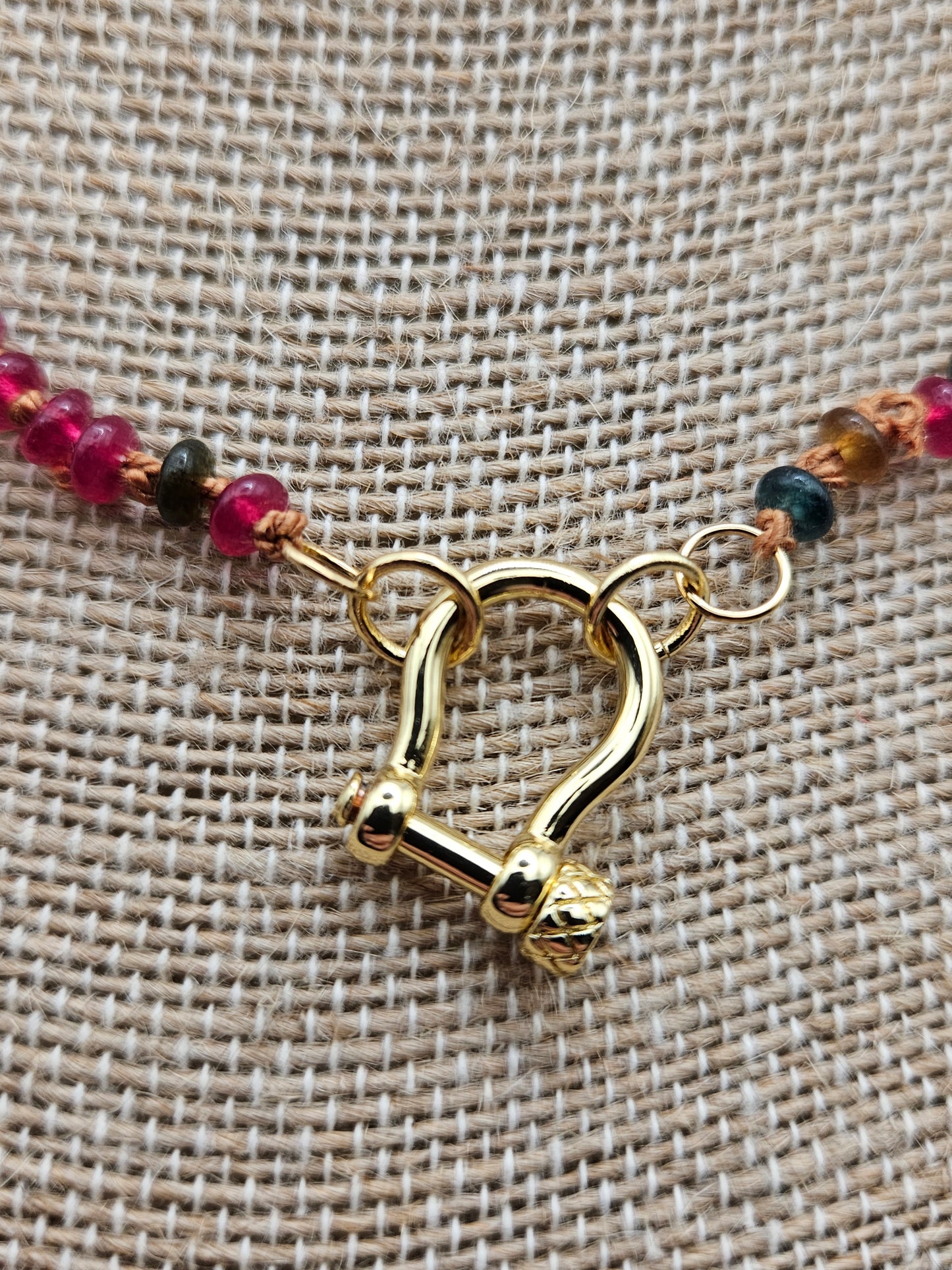 14k GF Tourmaline Carabiner Clasp Necklace