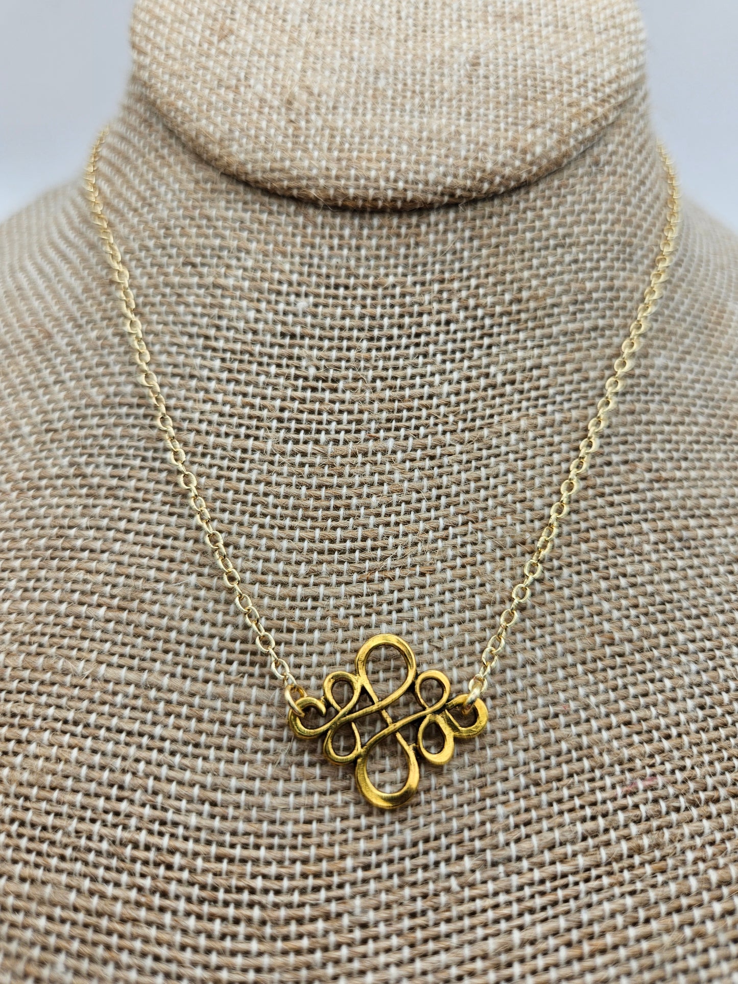 14k GF Filigree Swirl 2mm Dainty Cable Chain Necklace