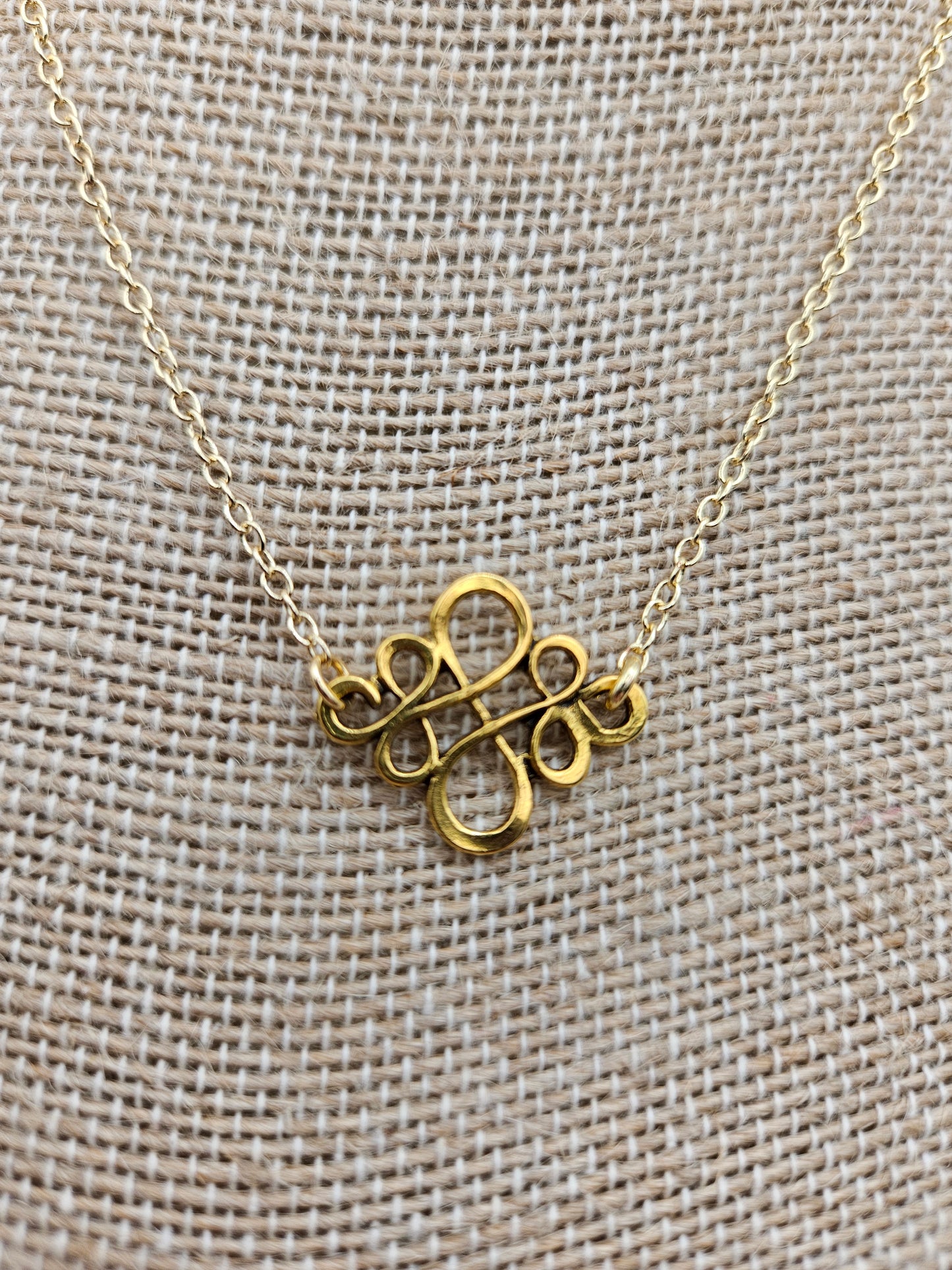 14k GF Filigree Swirl 2mm Dainty Cable Chain Necklace
