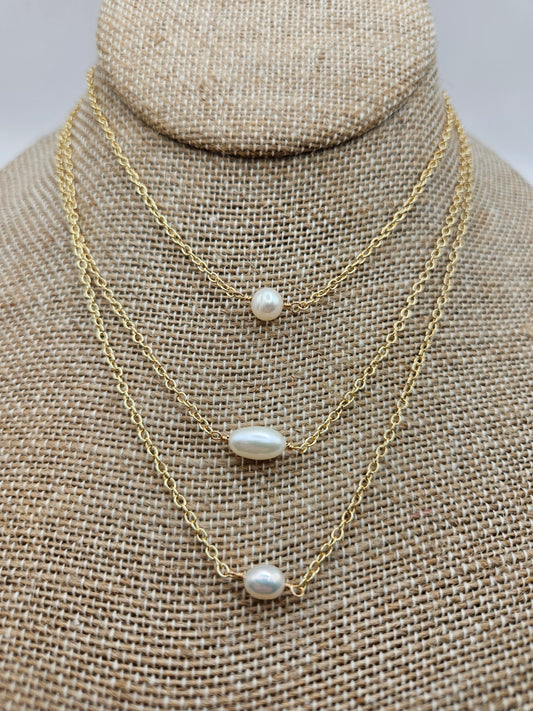 Freshwater Pearl 14k Gold Filled Cable Chain Necklace