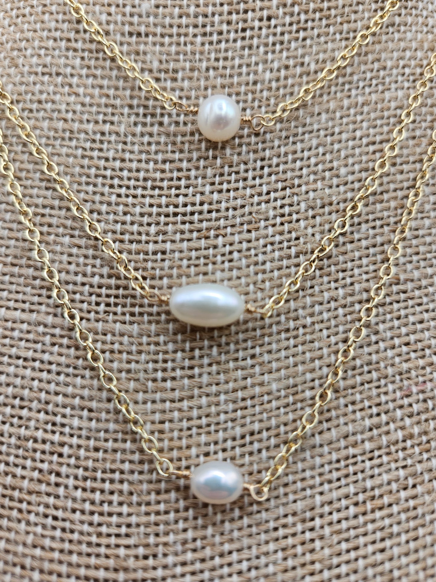 Freshwater Pearl 14k Gold Filled Cable Chain Necklace
