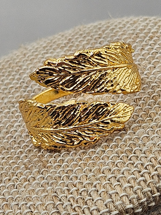 14k Gold Filled Leaf Wrap Ring (Adjustable)