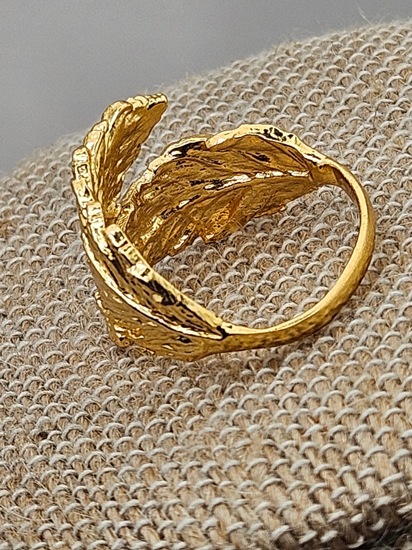 14k Gold Filled Leaf Wrap Ring (Adjustable)