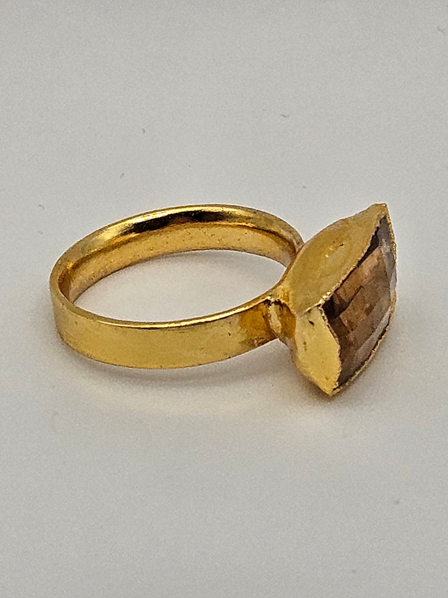 Citrine/Cognac Topaz 14k Gold Filled Bezel Set Ring