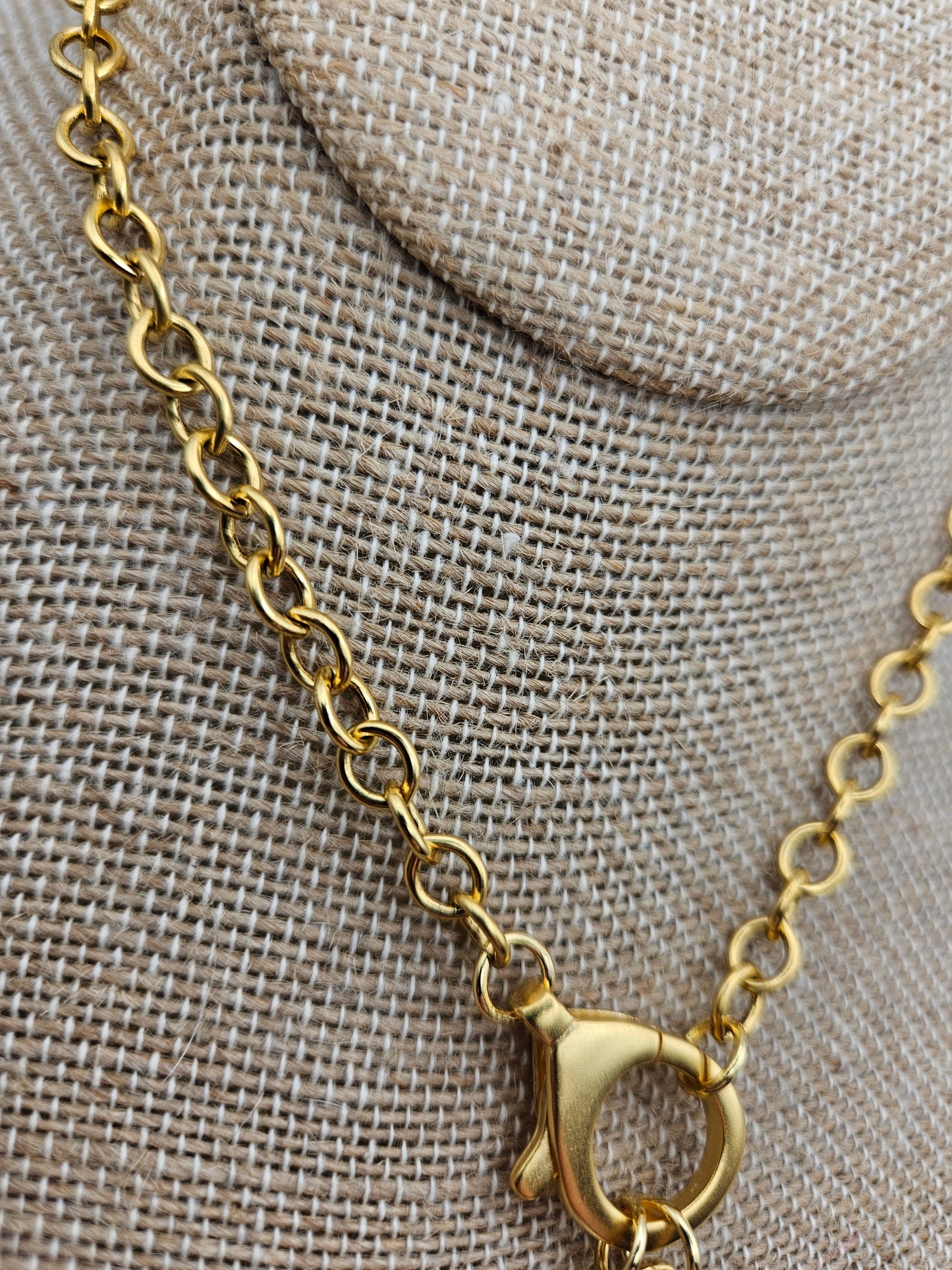 Antiqued 12kgf Star & Freshwater Pearl Chain Necklace