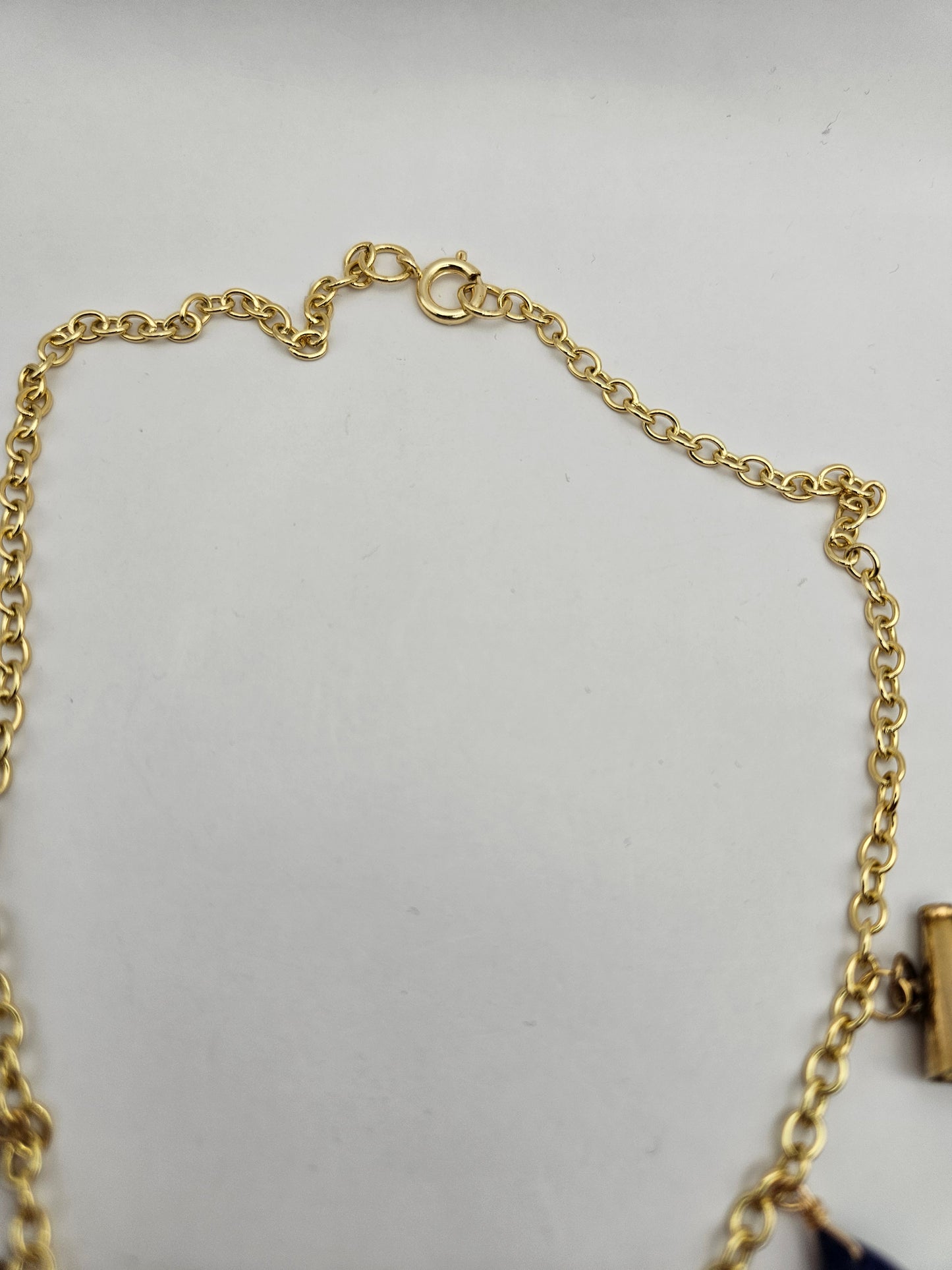 "Let's Play" Vintage Repurposed Charms & Gemstones Chain Necklace