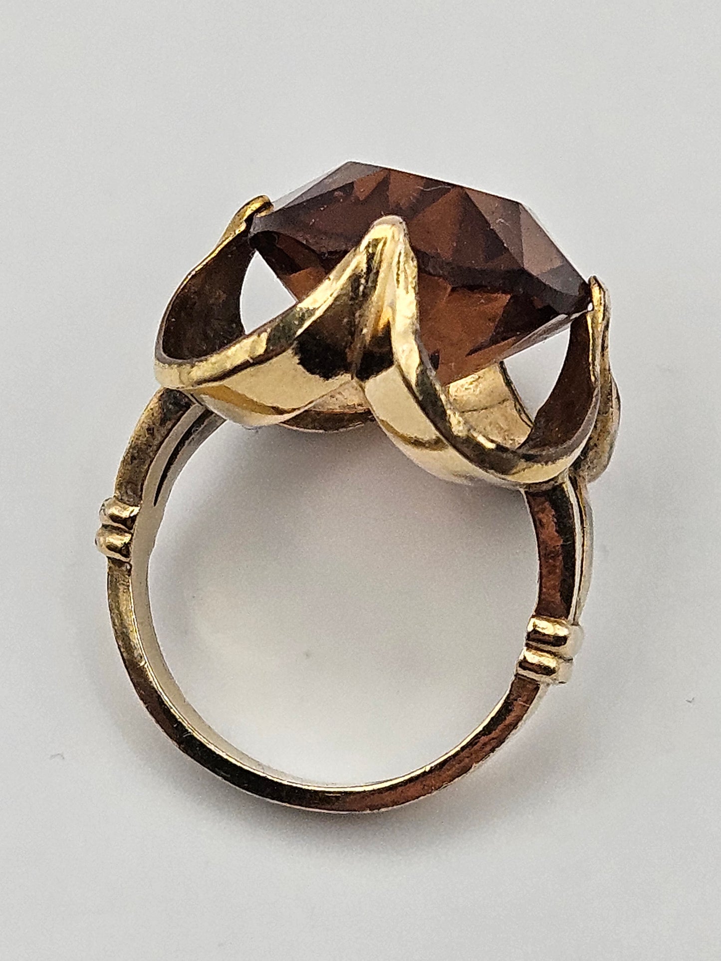 Vintage 50's 12k GF Citrine/Cognac Topaz Ring