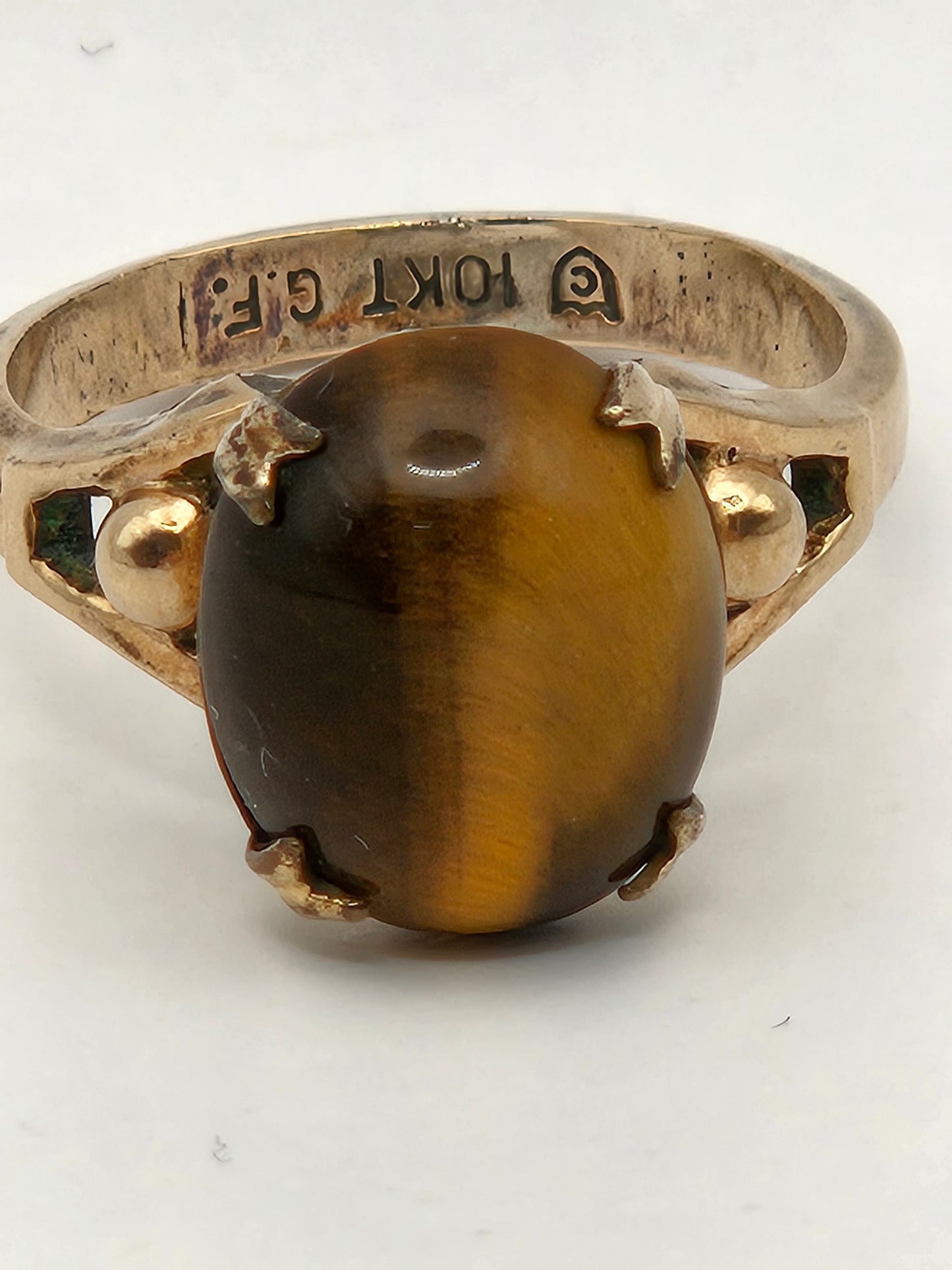 12kgf Vintage 1940's Prong Set Tigers Eye Ring