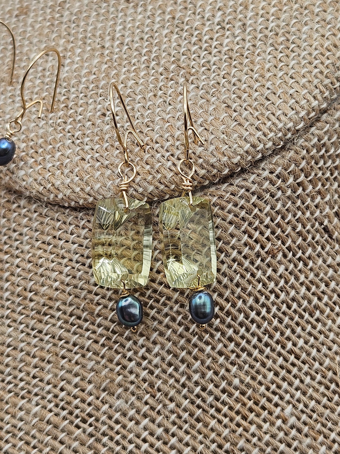 Peridot Freshwater Peacock Pearl 14k Gold Filled Dangle Earrings