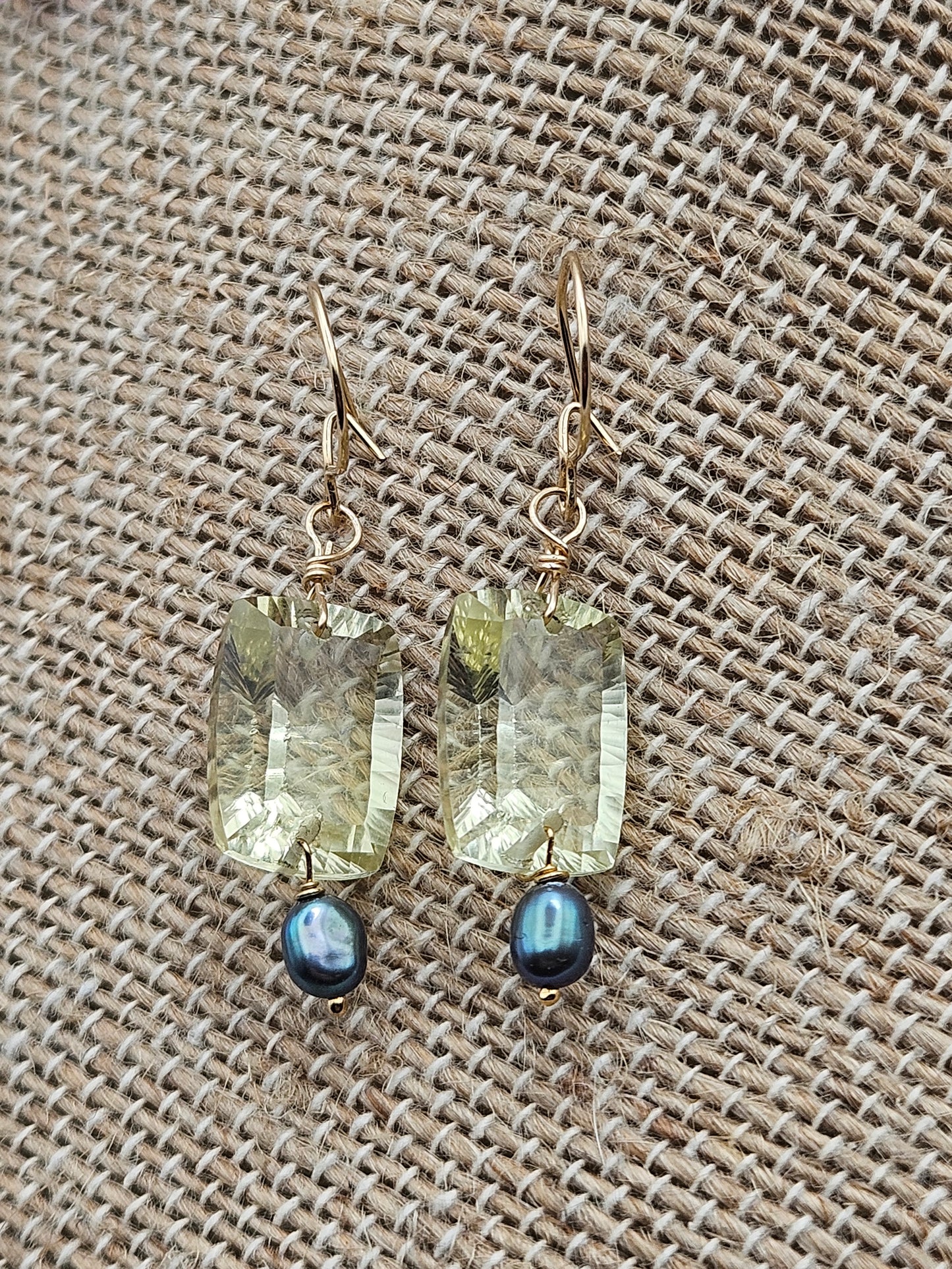 Peridot Freshwater Peacock Pearl 14k Gold Filled Dangle Earrings