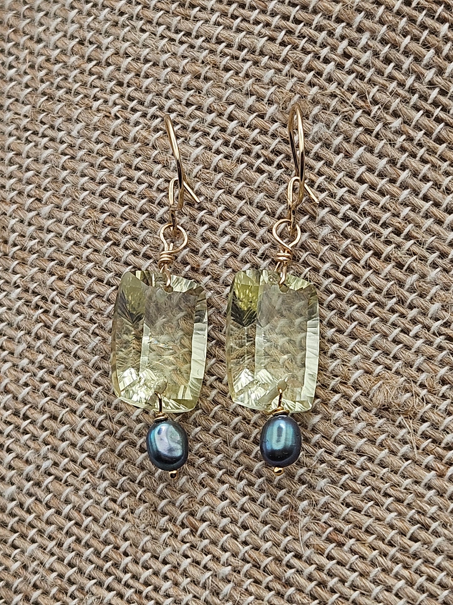 Peridot Freshwater Peacock Pearl 14k Gold Filled Dangle Earrings