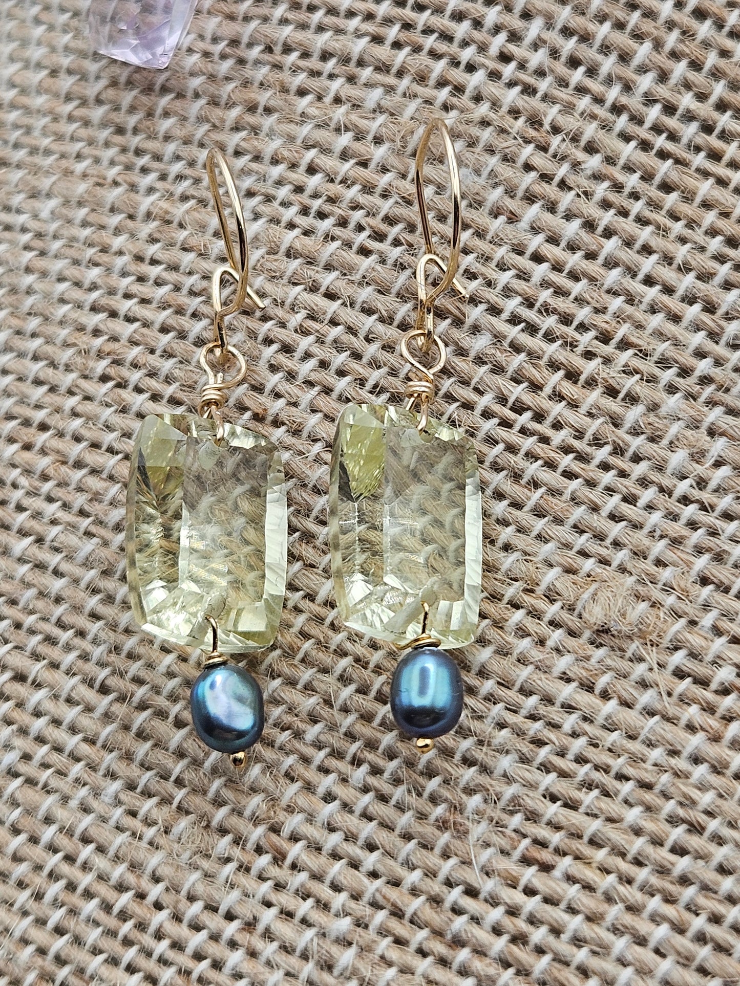 Peridot Freshwater Peacock Pearl 14k Gold Filled Dangle Earrings