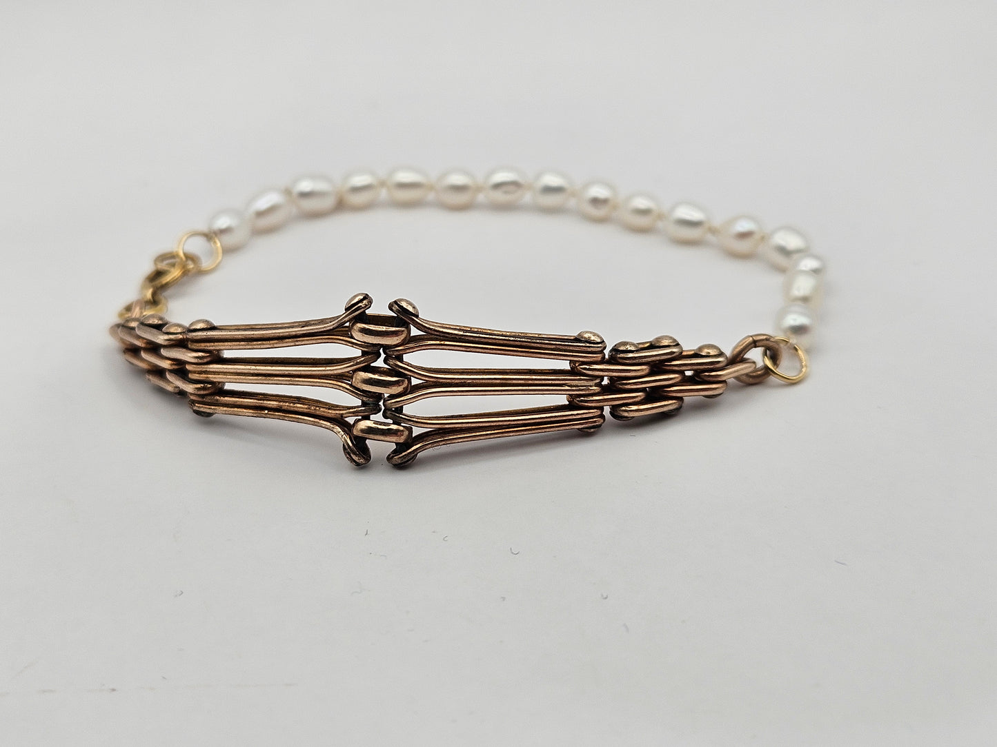 Antique 1920's 12kgf Vest Watch Chain Freshwater Rice Pearl Bracelet