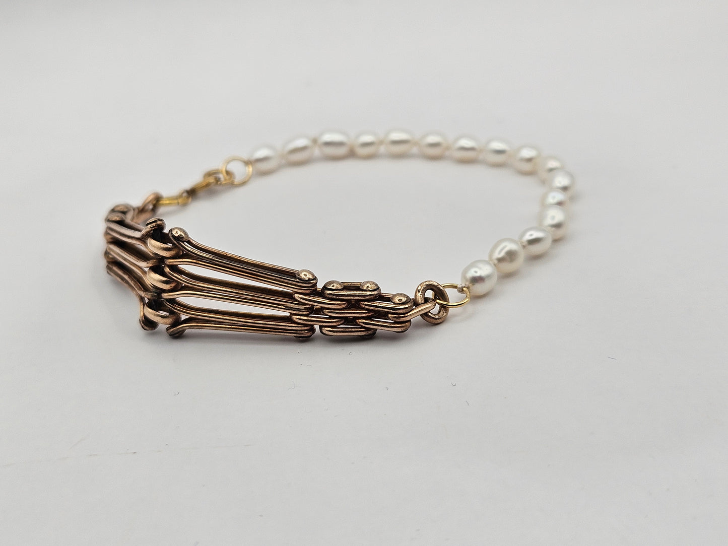 Antique 1920's 12kgf Vest Watch Chain Freshwater Rice Pearl Bracelet
