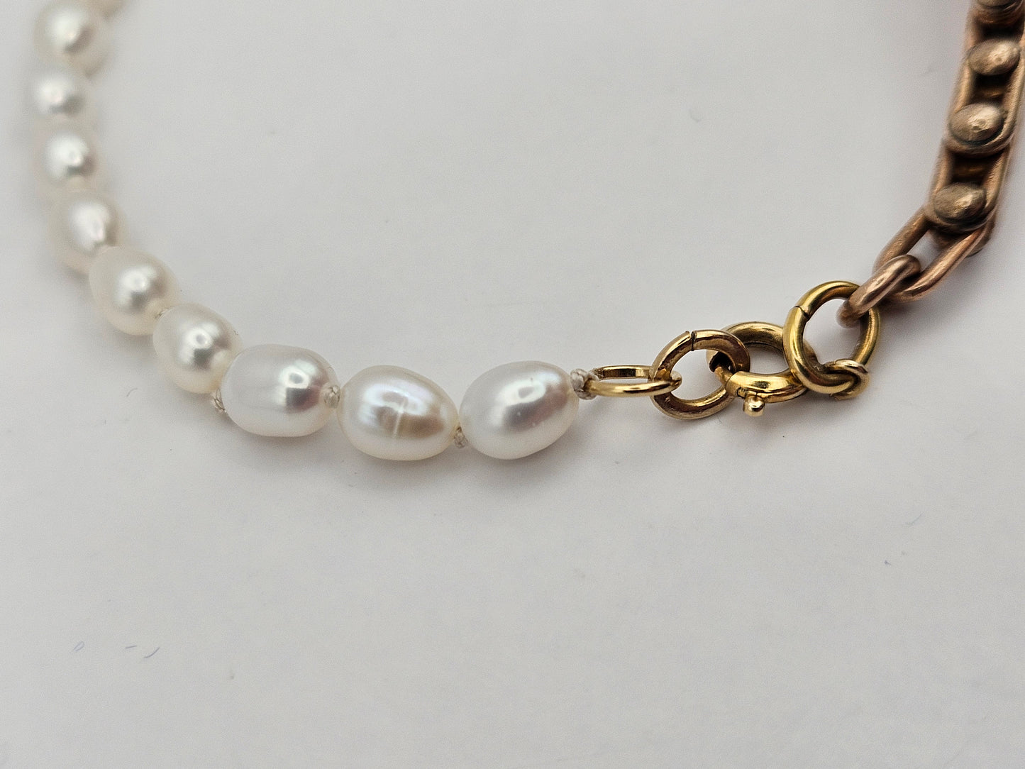 Antique 1920's 12kgf Vest Watch Chain Freshwater Rice Pearl Bracelet
