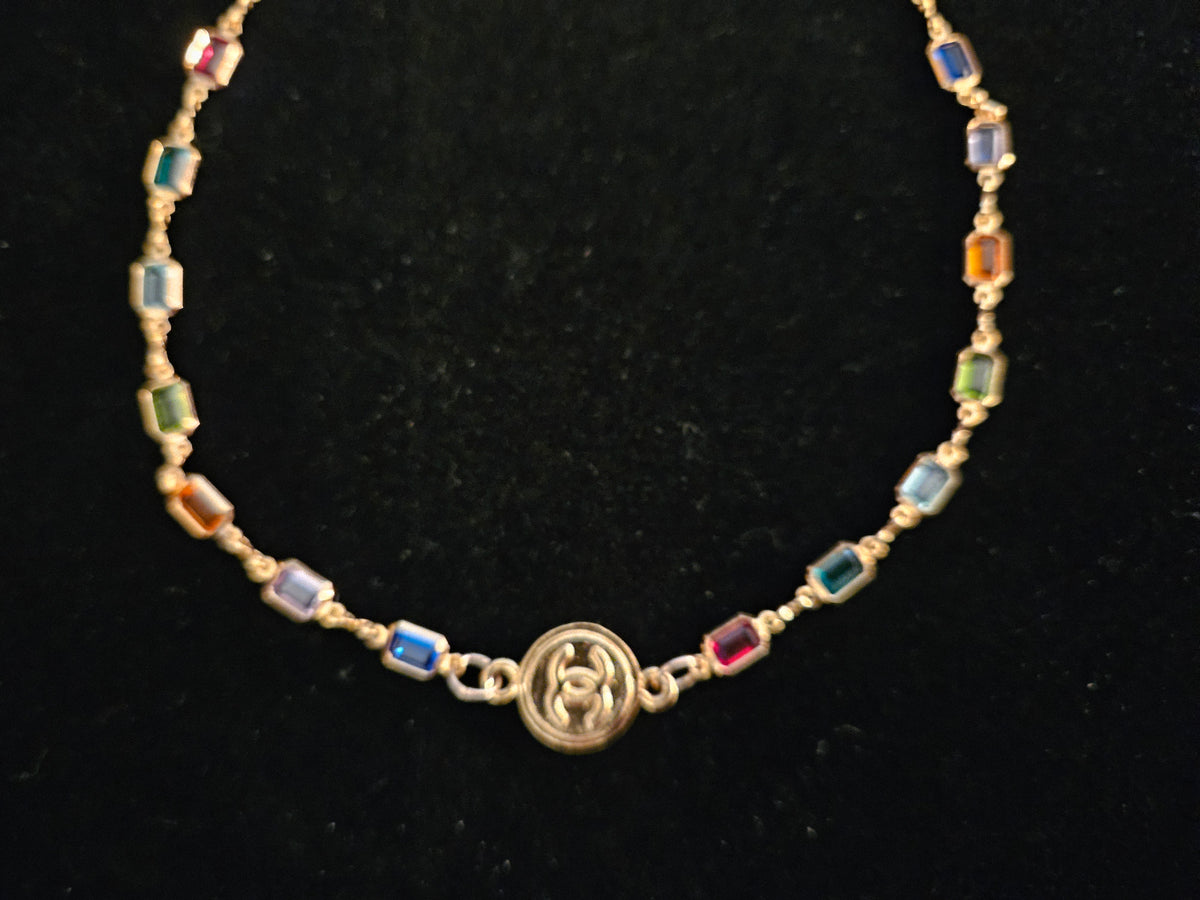 Vintage Chanel Connector on 14kgf Gripoix Style Chain (Adjustable)