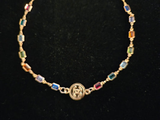 Vintage Chanel Connector on 14kgf Gripoix Style Chain (Adjustable)