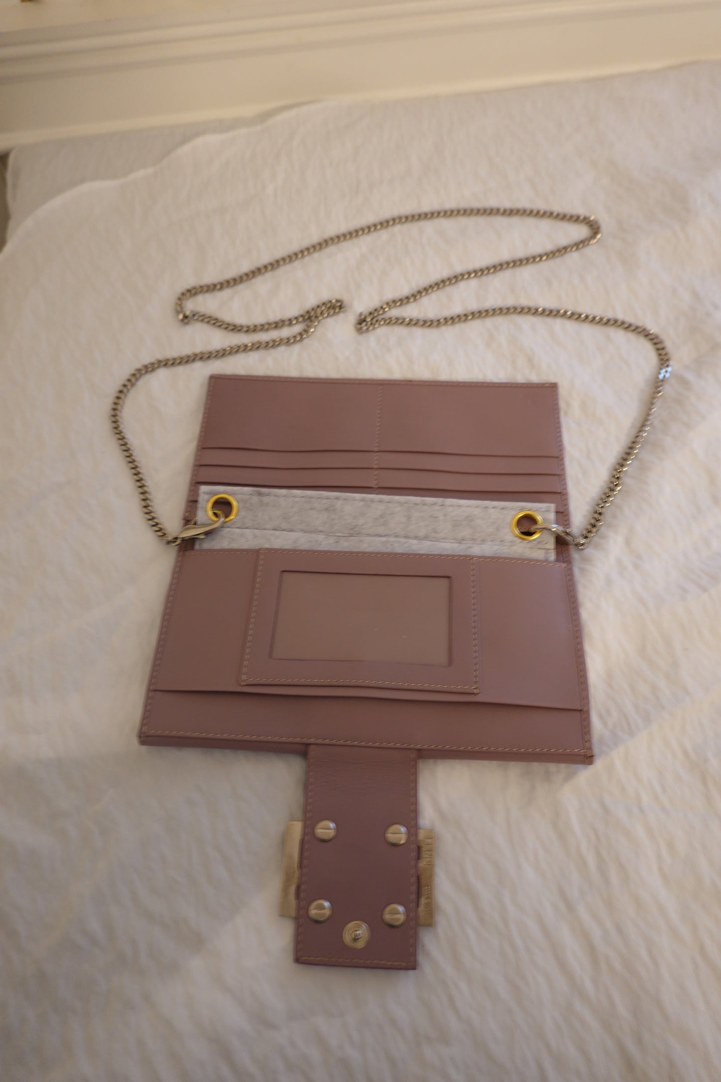 Fendi Vintage FF Zucchino Canvas Long (EUC) Wallet (Crossbody/WOC) Lilac/Purple-Beige