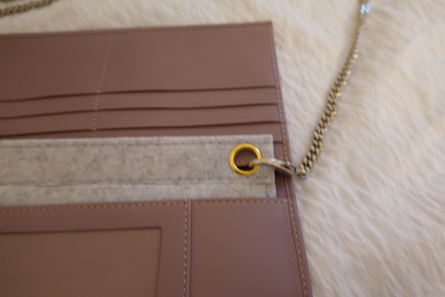 Fendi Vintage FF Zucchino Canvas Long (EUC) Wallet (Crossbody/WOC) Lilac/Purple-Beige