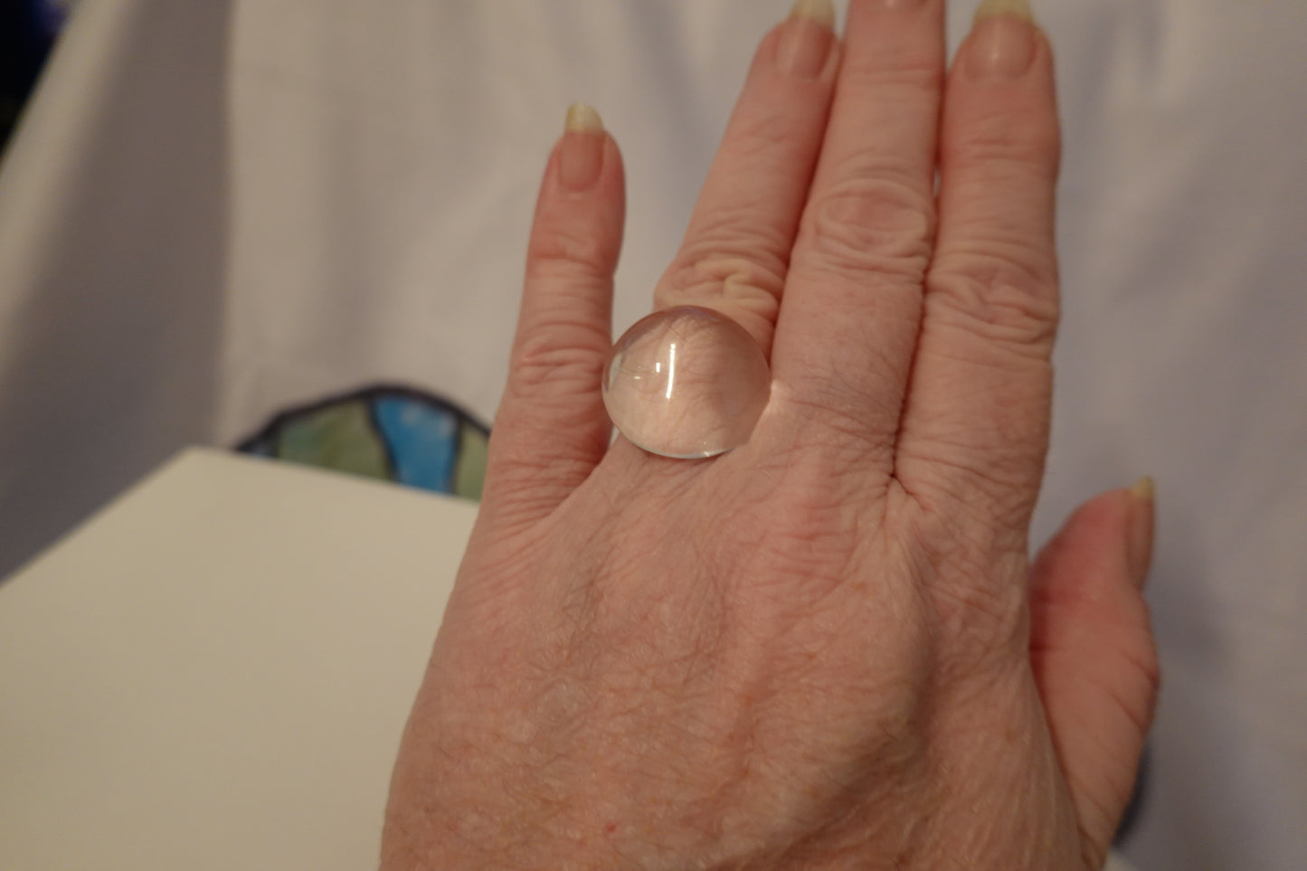 Vintage Clear Dome Lucite Ring Size 9 (EUC)