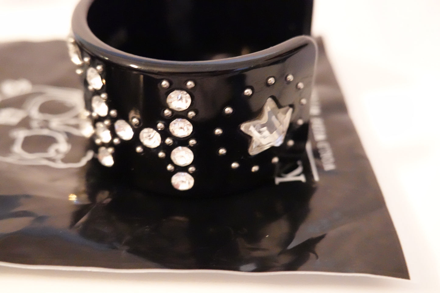 Vintage KillStar Lucite & Rhinestone "Witch" Cuff Bracelet (EUC)