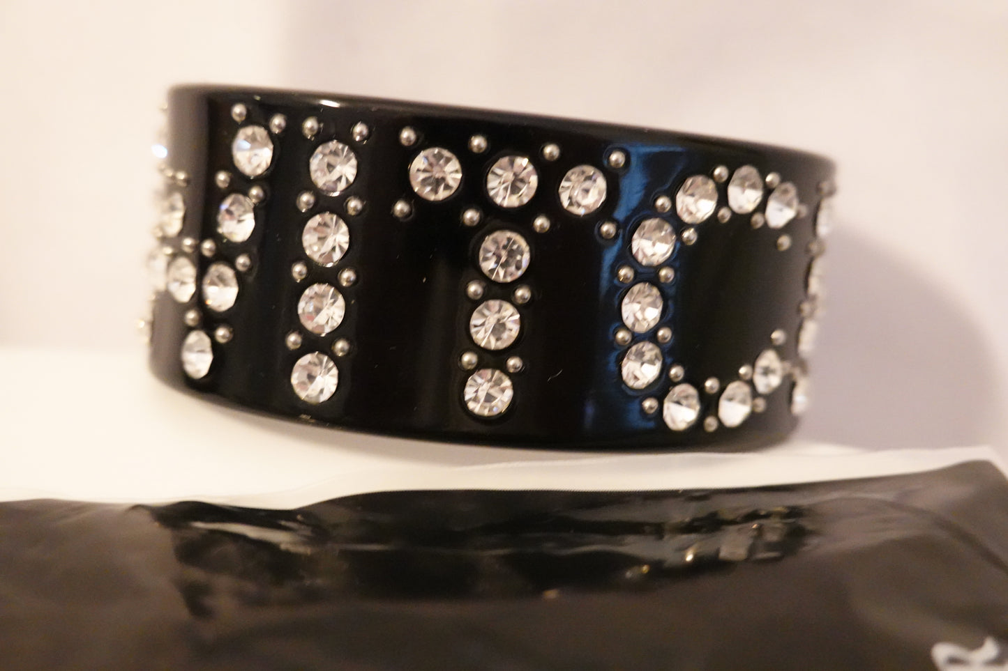 Vintage KillStar Lucite & Rhinestone "Witch" Cuff Bracelet (EUC)