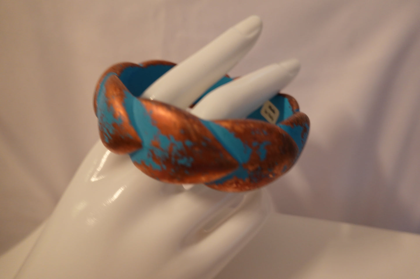 Vintage 1960's Italian Copper & Turquoise Lucite Bangle Bracelet NWT (EUC)