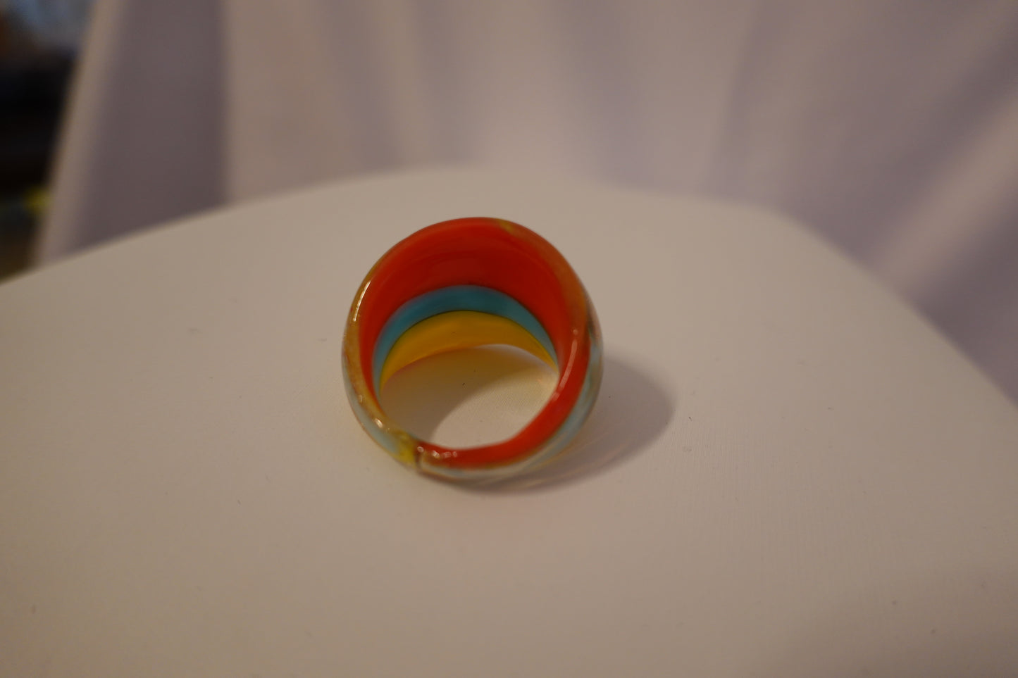 Vintage Glass Dome Ring Size 8.5