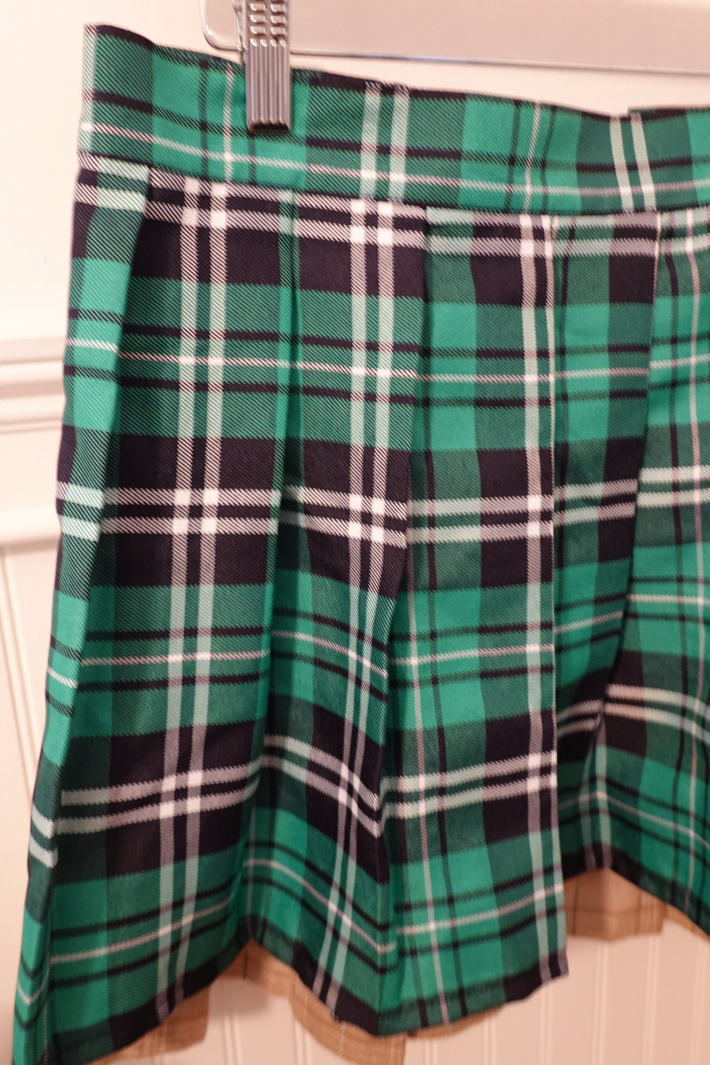 Vintage Spencer's Green Multi Plaid Kilt Mini Skirt Size XL