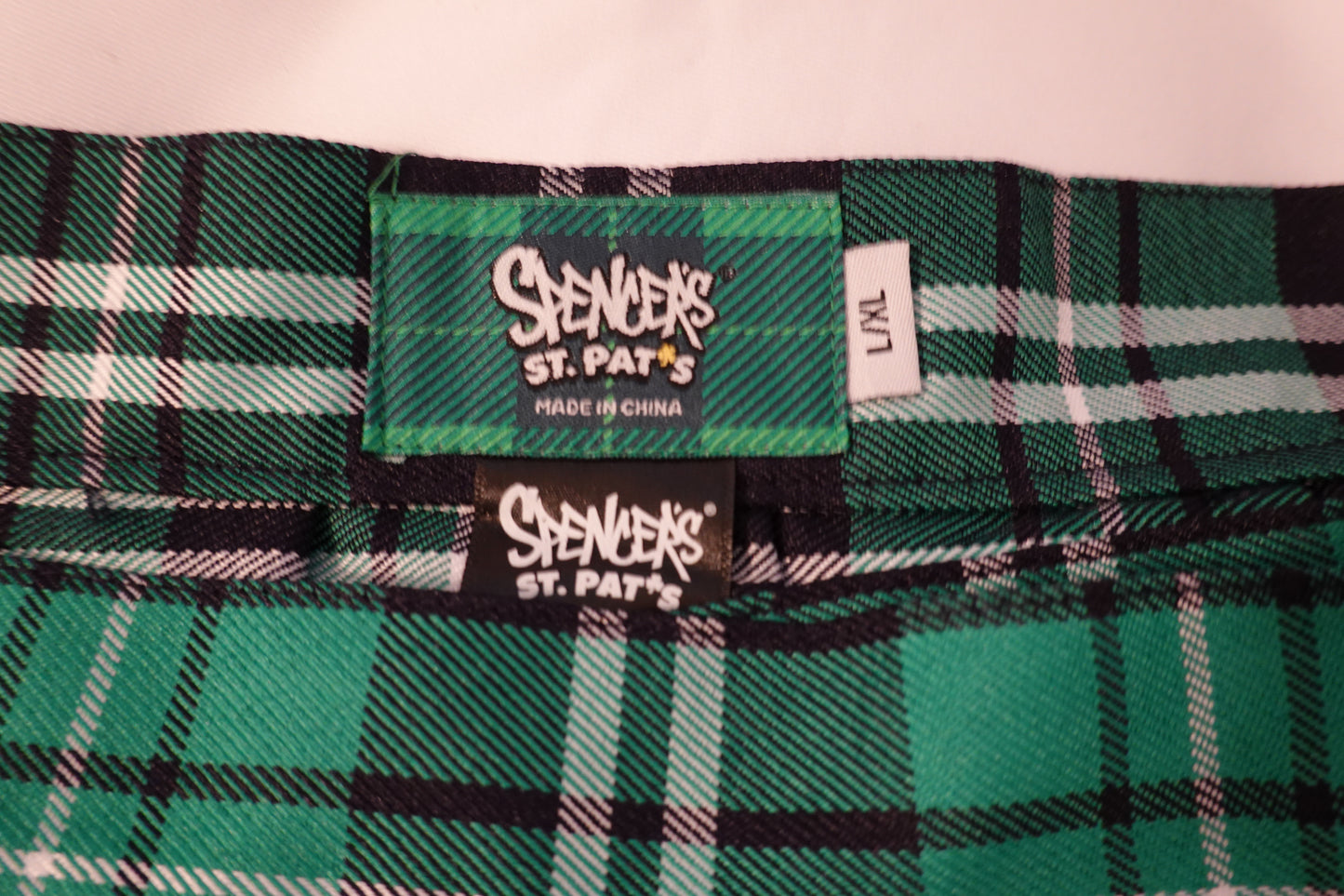 Vintage Spencer's Green Multi Plaid Kilt Mini Skirt Size XL