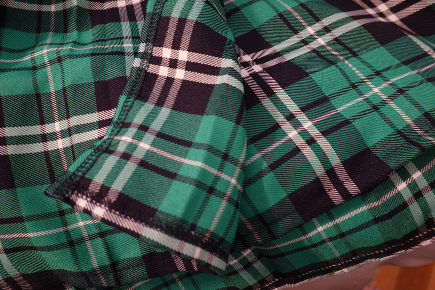 Vintage Spencer's Green Multi Plaid Kilt Mini Skirt Size XL