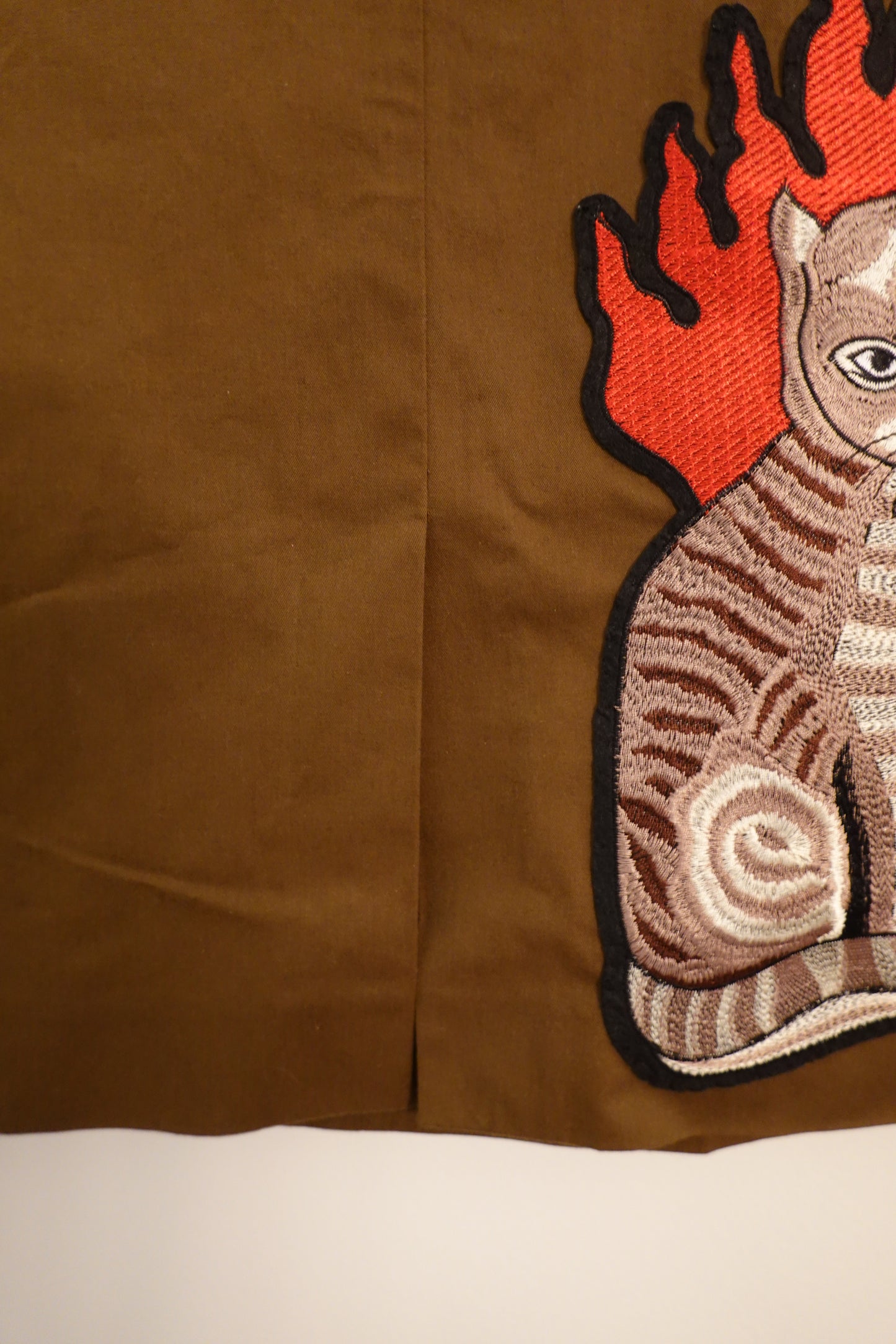 Vintage Gucci Pencil Olive Brown Skirt Flame Cat Patch (Sewn On) Size 12 (EUC 48)