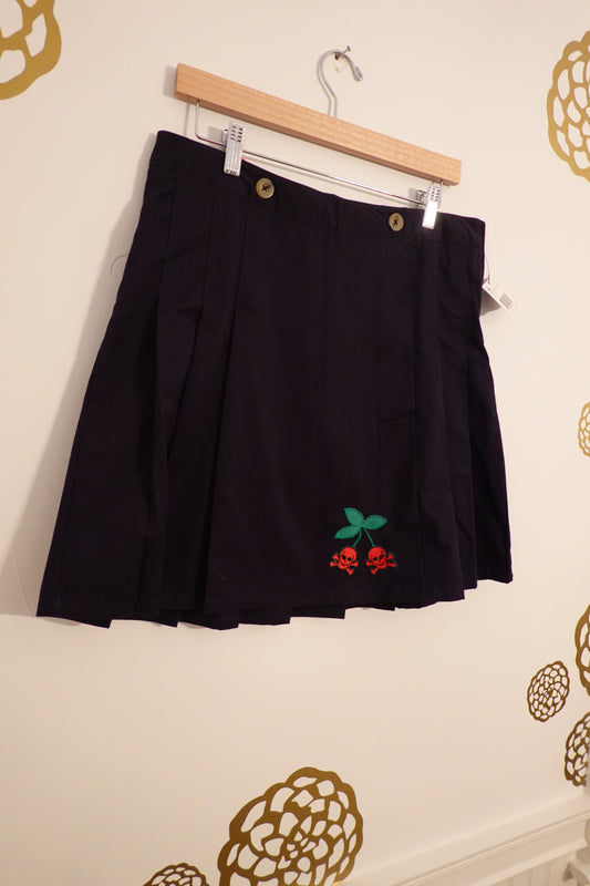 Vintage NWT French Toast Navy Pleated Above/At Knee Skirt Size 16 (Pristine)