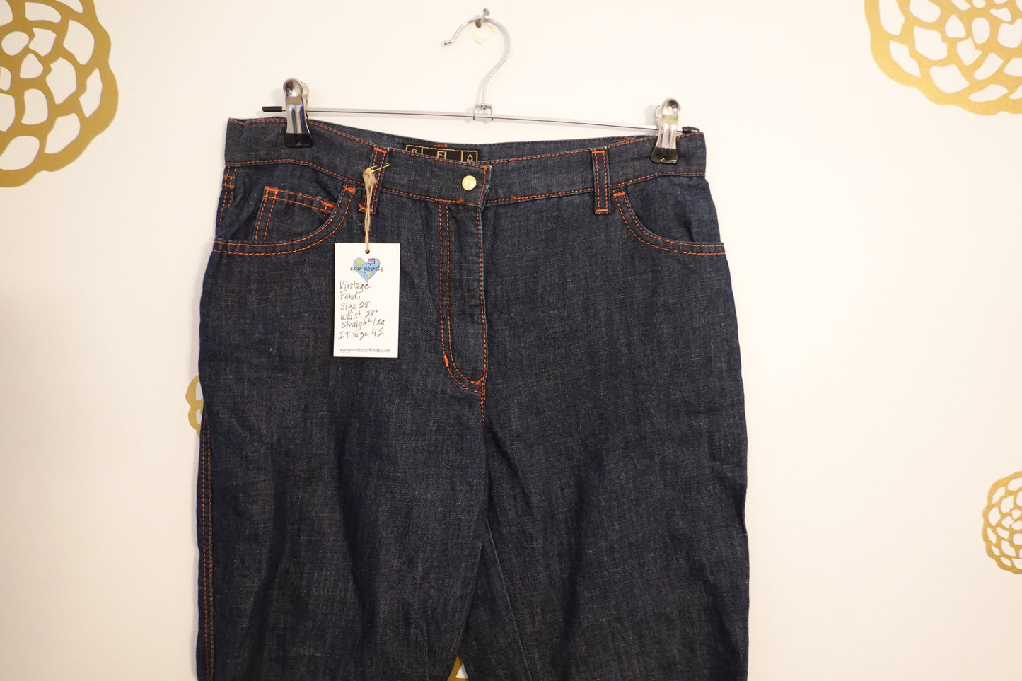 Vintage Fendi Denim Straight Leg Jeans Size 28 (IT 42) (VGUC)