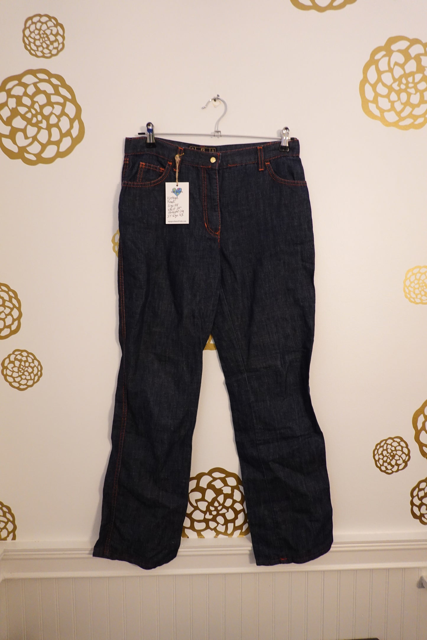 Vintage Fendi Denim Straight Leg Jeans Size 28 (IT 42) (VGUC)