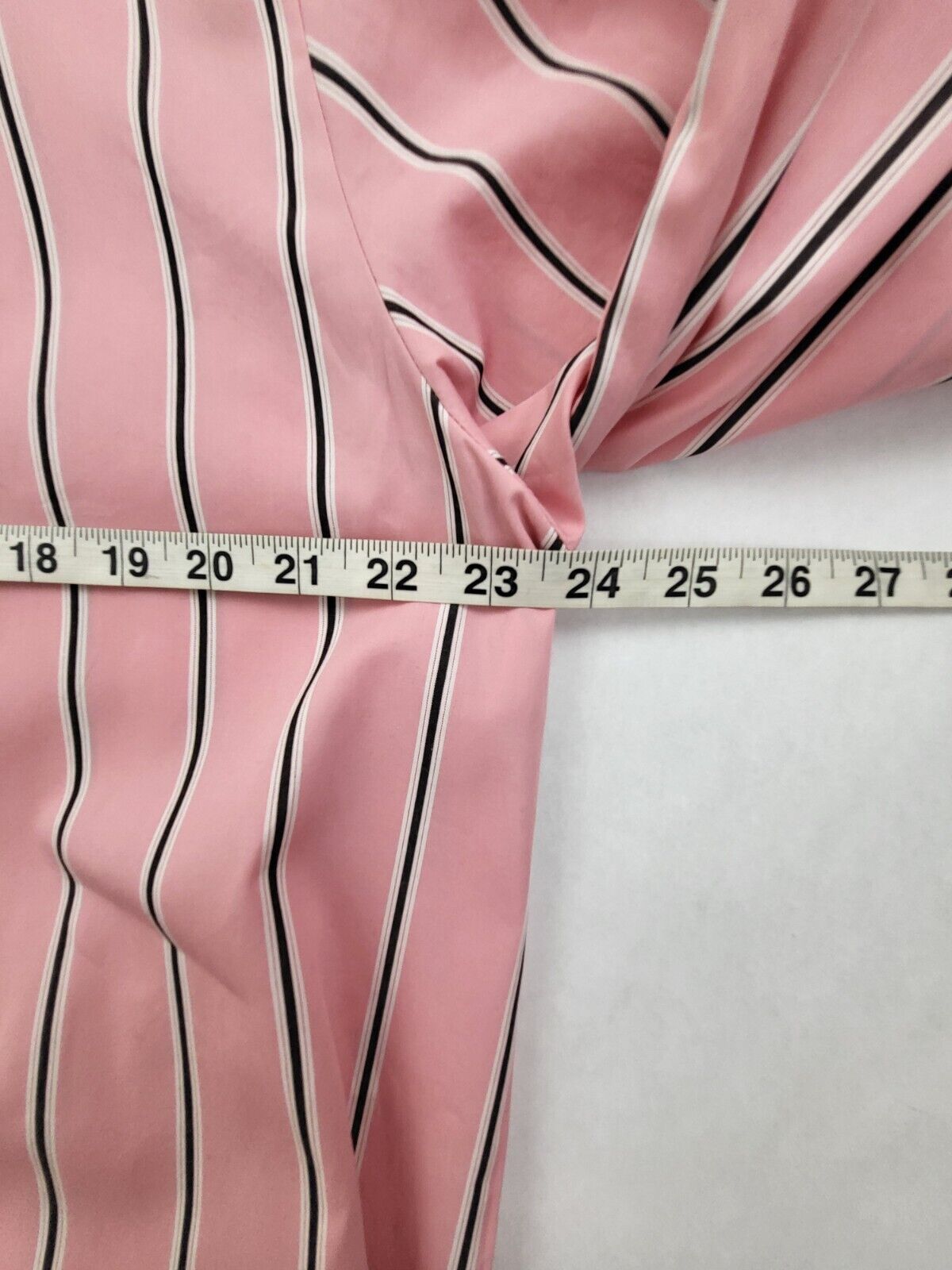 Derek Lam 10 Crosby Charlotte Tie Waist Shirt Dress Pink Black Stripe Size 16 (EUC)