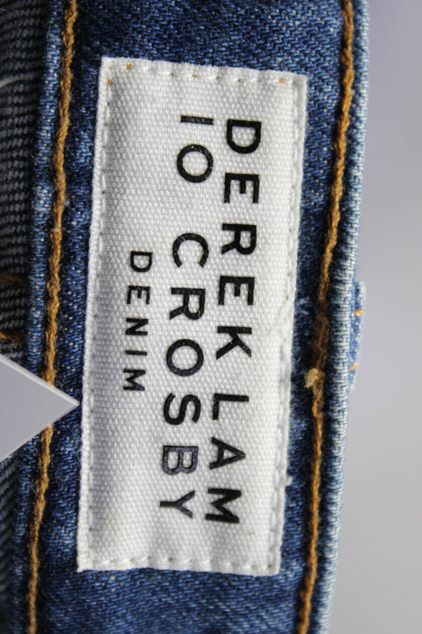 Derek Lam 10 Crosby Mila Mid-Rise Patchwork Girlfriend Jean Blue 32" Waist (EUC)