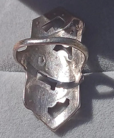 Antique Edwardian Floral Design Sterling Silver Ring
